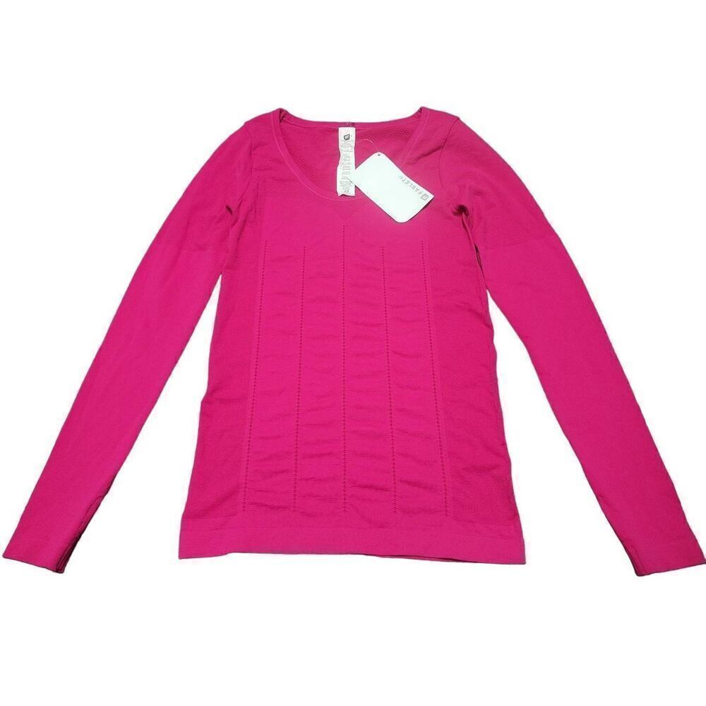 FABLETICS Hot Pink Long Sleeve XS Delta Nylon Shirt Top NWT